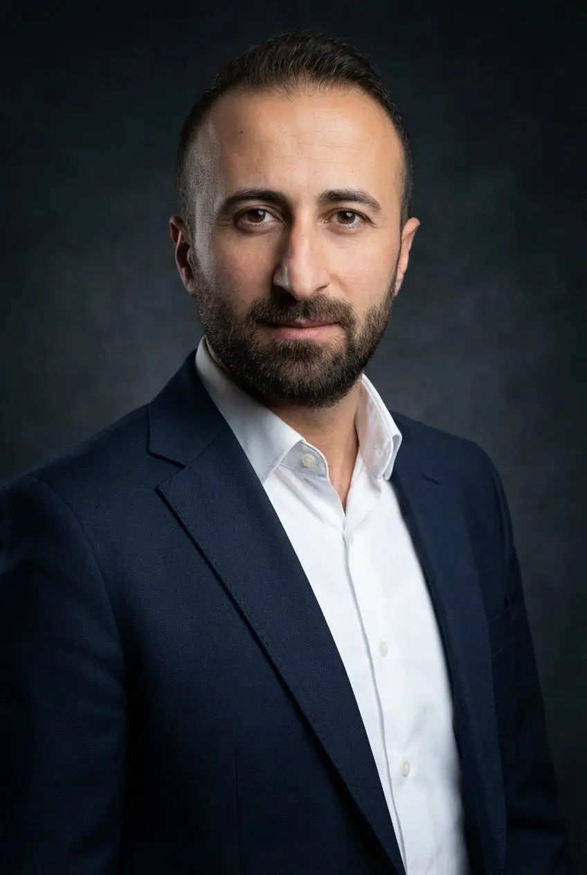 Open Collar Dark headshot style